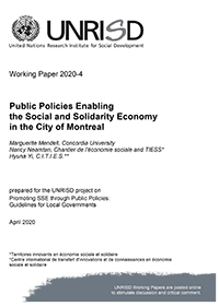 Public Policies Enabling the Social and Solidarity Economy in the City of Montreal